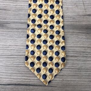 Vintage Kasper Yellow Blue Circles Balls Spheres Abstract Tie Old School Retro